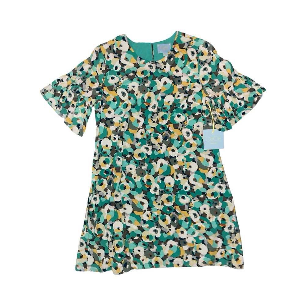Cece by Cynthia Steffe Floral Print Flutter Sleeve Dress